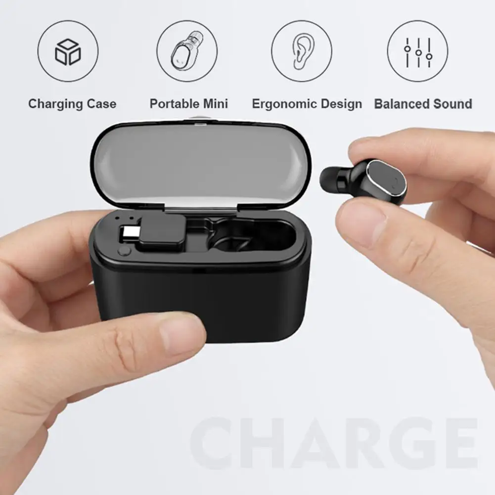 M8 Беспроводные Bluetooth 4 2 наушники в ухо мини компактные с 2200 мАч зарядным отсеком