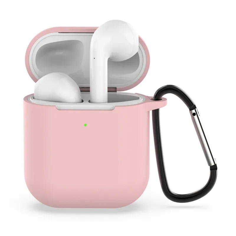 Чехол для наушников Airpods 2 защитный чехол карабин-брелок для ключей силиконовый Bluetooth чехол для наушников коробка аксессуары пряжка