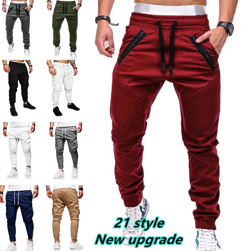 Mens Casual Sports Pants Sweatpants Male Jogger Cargo Harem Pencil Drawstring  Trousers  Streetwear Pants