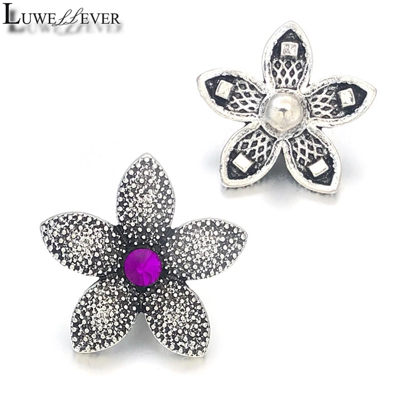 

Hot Component w004 Crystal 18mm Metal Snap Button For Bracelet Necklace Interchangeable Jewelry Women Accessorie Findings