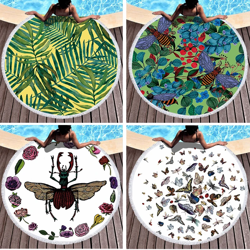 

1 Piece Of Insect Pattern Bug Printed Beach Towel Microfiber Digital Printed Pool Beach Towel Toalla Blanket Shower Beach Towel