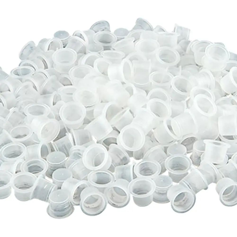 

100pc S/M/L Plastic Disposable Microblading Tattoo Ink Cups Permanent Makeup Pigment Clear Holder Container Cap Tattoo Accessory