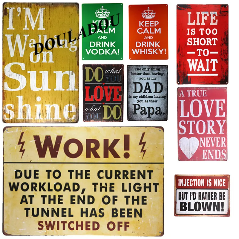 

[Douladou] Home Wall Decor Souvenir Hanging Metal Tin Sign Plate Plaque Tin Sign Decor Hotel Decoration Art Wall Sticker20x30CM