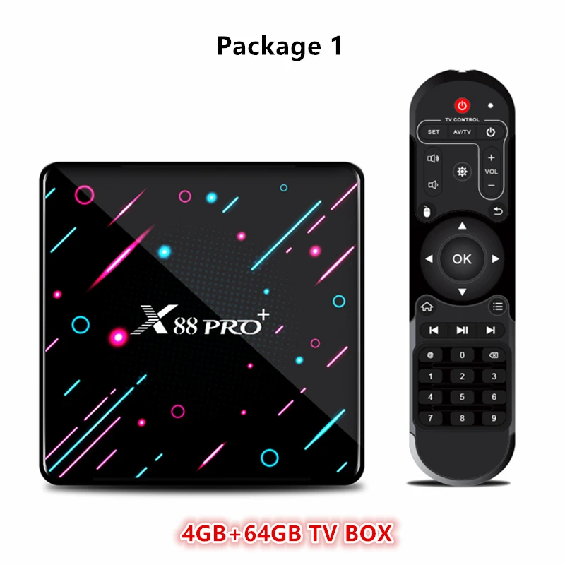 4G 64G HAAYOT Android 9.0 Smart TV Box Rockchip Rk3368 8 core 4G 64G/128G Set Top Box Wifi Tvbox Gamer 4K IPTV Mediaplayer Box X88 Pro - Цвет: 4G 64G