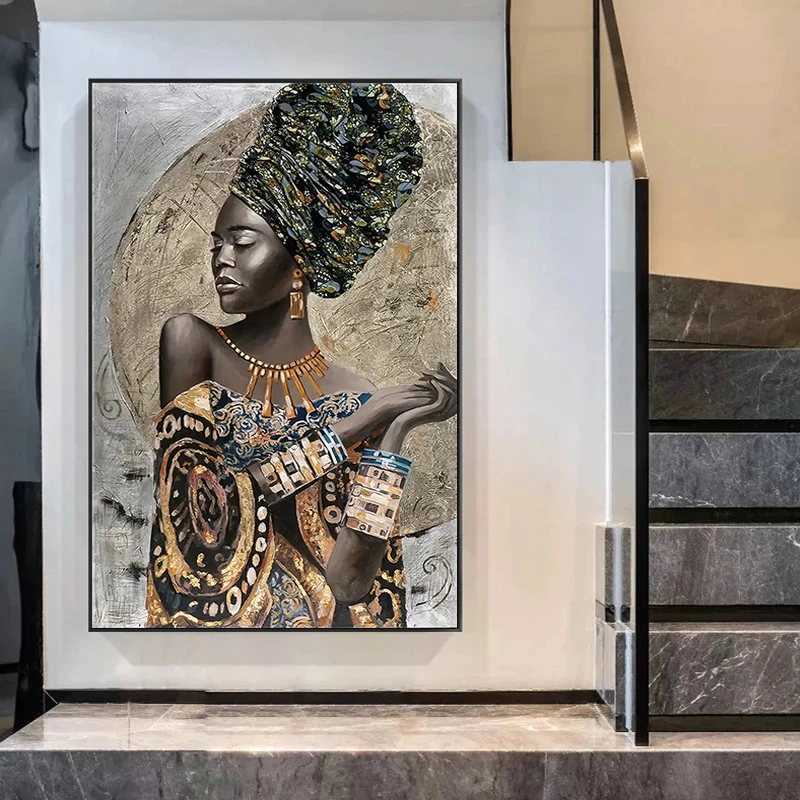 Пейзаж на холсте в национальном стиле для женщин абстрактная Настенная картина с