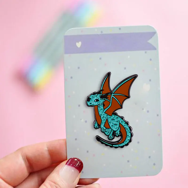 2021 булавок блестящая булавка для лацканов с крылатым динозавром детский Дракон