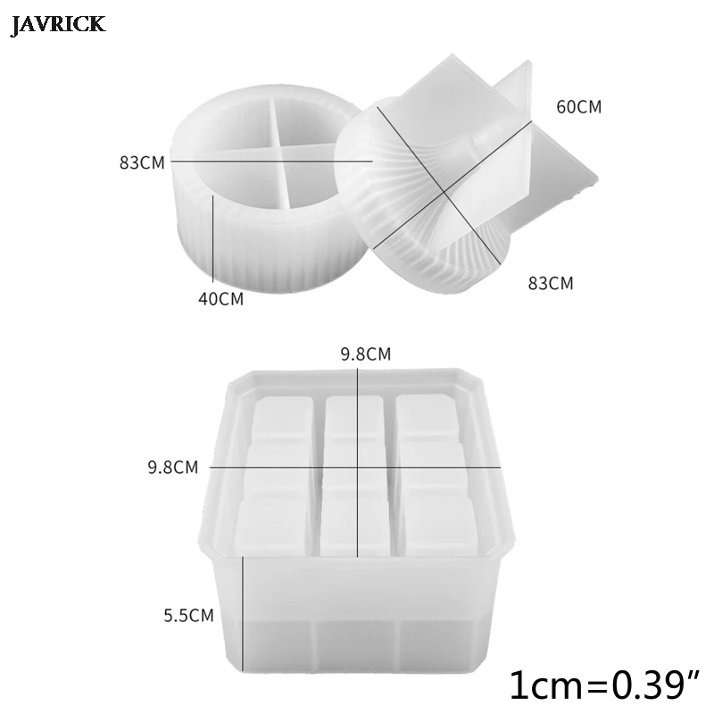 

2Pcs/Set Crystal Epoxy Resin Molds Round 9-Slot Jewelry Box Lipstick Storage Case Casting Silicone Mould DIY Crafts Making Tool