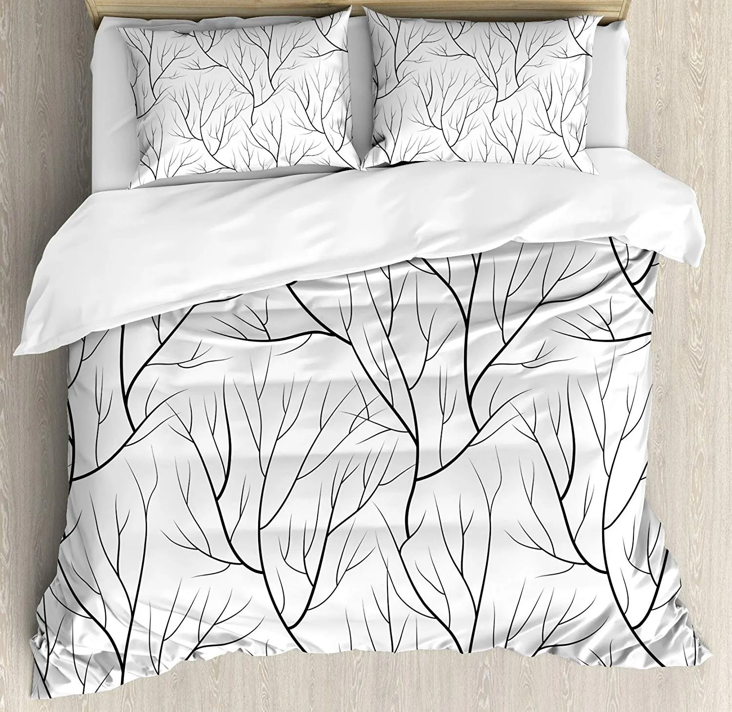 

Winter Bedding Set Winter Tree without Leaves Nature Delicate Branches Japanese Style Duvet Cover Pillowcase Bedclothes Bed Set