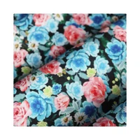 width 57 high end rose floral printed cotton fabric by the half yard for dress shirt cheongsam material
