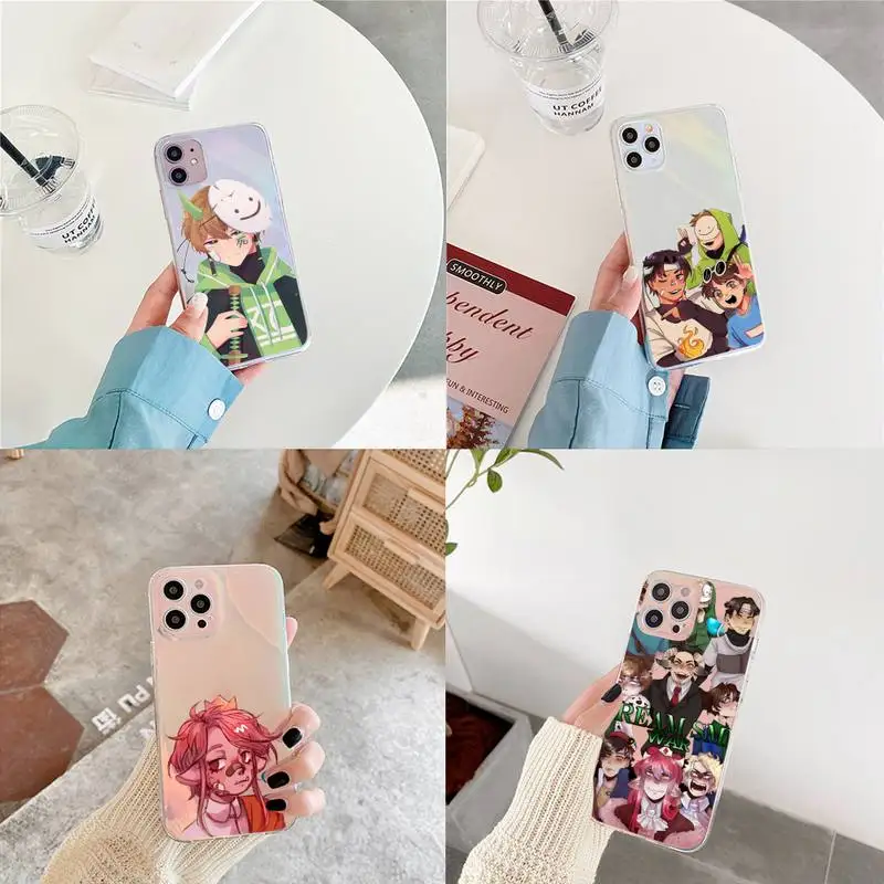 

Dream Smp anime Phone Case for iPhone xiaomi redmi 7 8 9 11 12 10 S X XS XR MINI Pro Max Plus laser Transparent