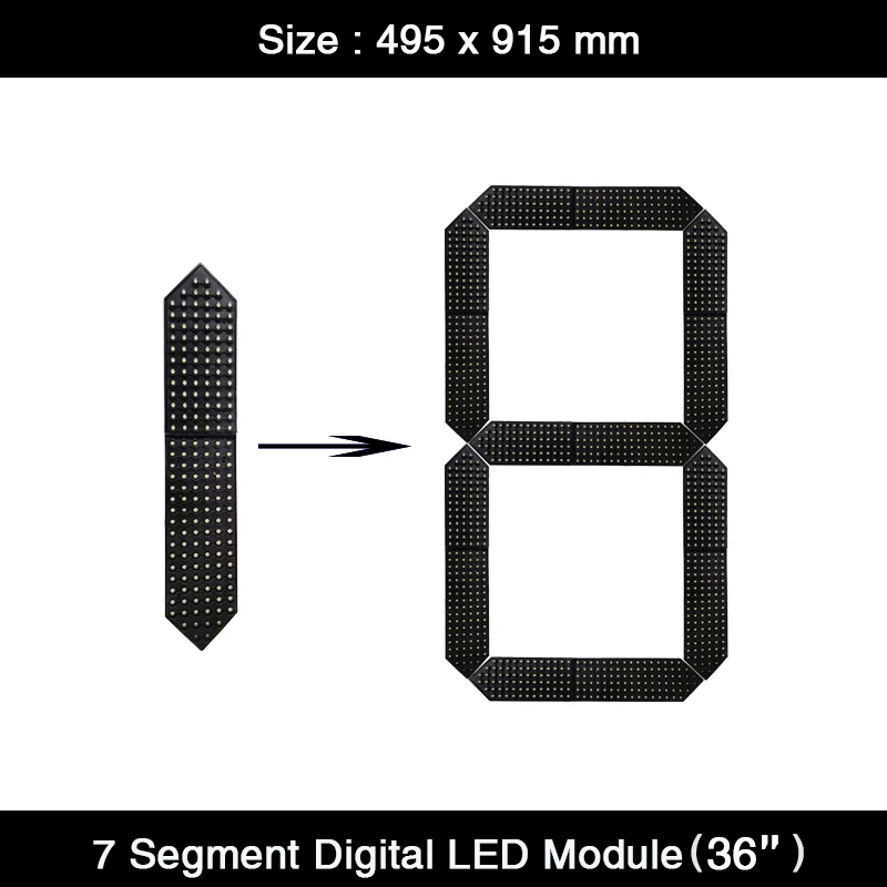 

2Pcs/Lot 36" LED Segment Numbers Custom LED Digit Module Large 7 Segment LED Display Module Red/White/Yellow/Green Color