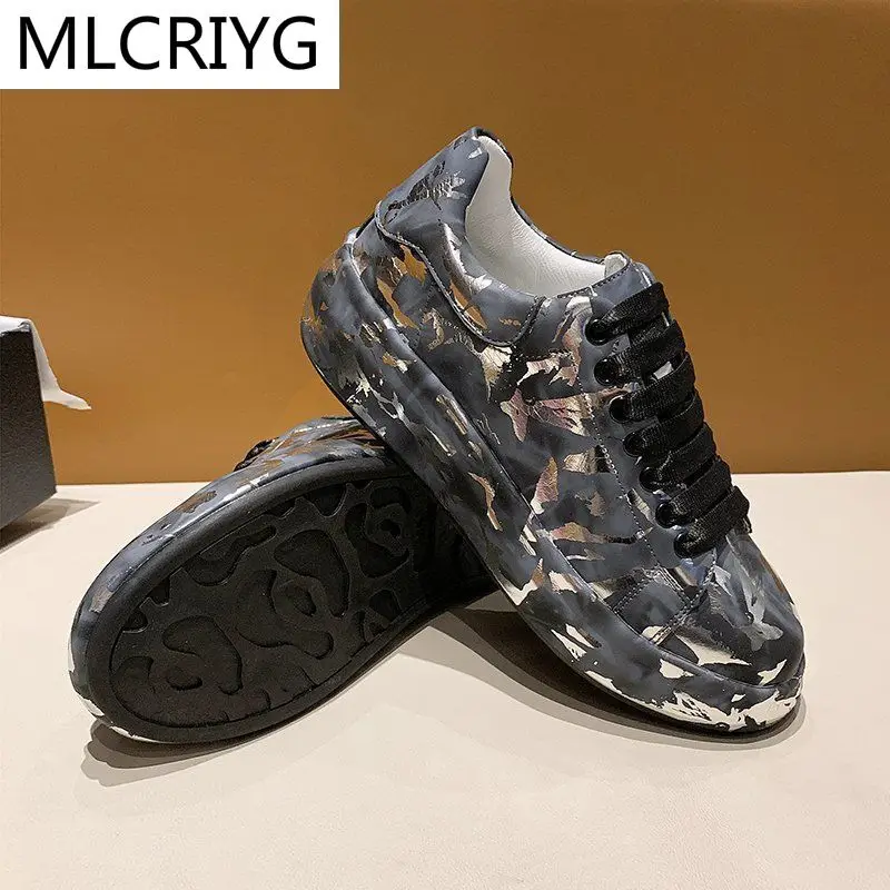 

2021 Spring Women's Sneakers Fashion Women Shoes Color Matching Lace-up Vulcanized Shoes Comfortable Shallow Mouth Casual Shoes