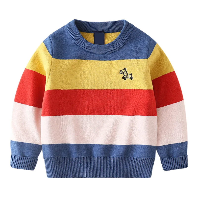 Свитер для младенцев новинка 2018 Повседневные свитера в полоску мальчиков зимний