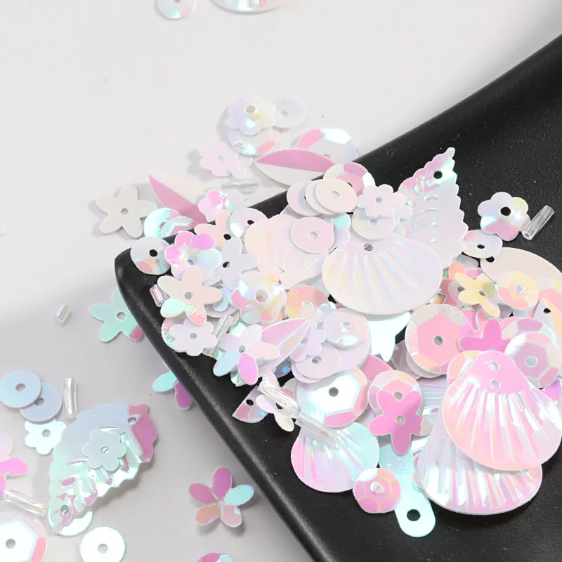 Смешанные блестки цветок круглая жемчужная раковина ручной работы сделай сам