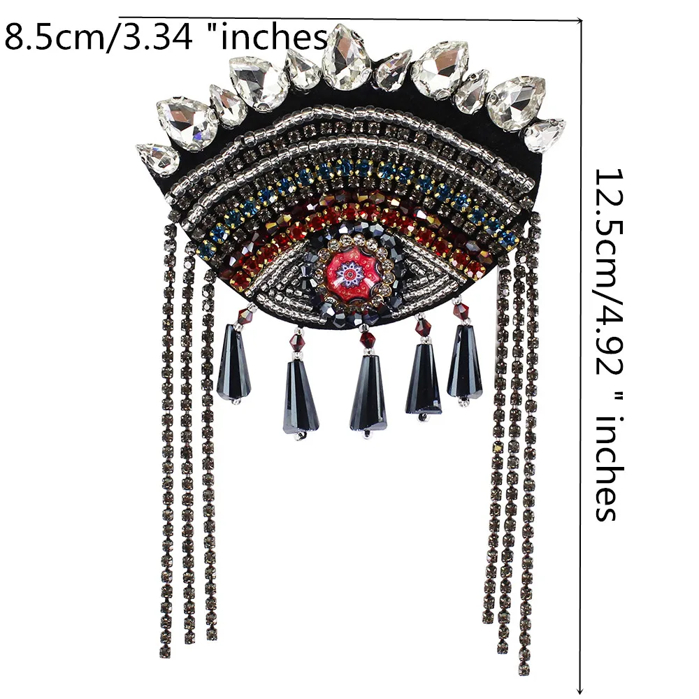 Глазные нашивки Стразы бисером мотивы Кристалл бахрома металлическая