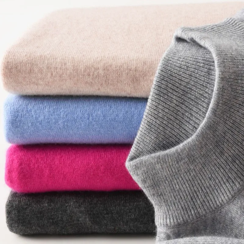 

Cashmere Cotton Blend Half Turtleneck Sweater Women Pullover Jumper 2021 Autumn Winter Clothes Knitted Sweaters Pull Femme Hiver