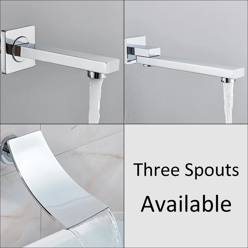 

Wall Mount Bathroom Rain Waterfall Shower Faucets Set Concealed Chrome Shower System Bathtub Shower Mixer Faucet Tap