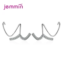 party glittering woman 925 sterling silver stud earrings charm cubic zircon earings birthday gifts cz crystal jewelry