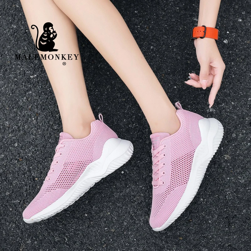

Comfortable Women Sneakers 2021 Spring Autumn Outdoor Breathable Ladies Sport Shoes White Lace-Up Zapatos De Mujer