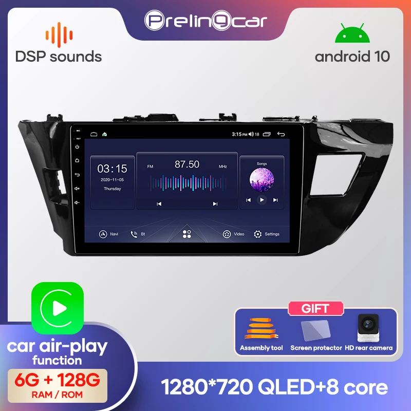 

4G Lte Android 10,0 Автомобильная Мультимедийная навигационная система GPS плеер для Toyota Levin 2013-2018 лет IPS экран Радио стерео
