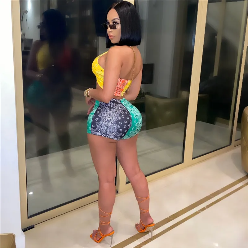 Женский спортивный костюм из 2 предметов привлекательный с принтом бюстгальтер