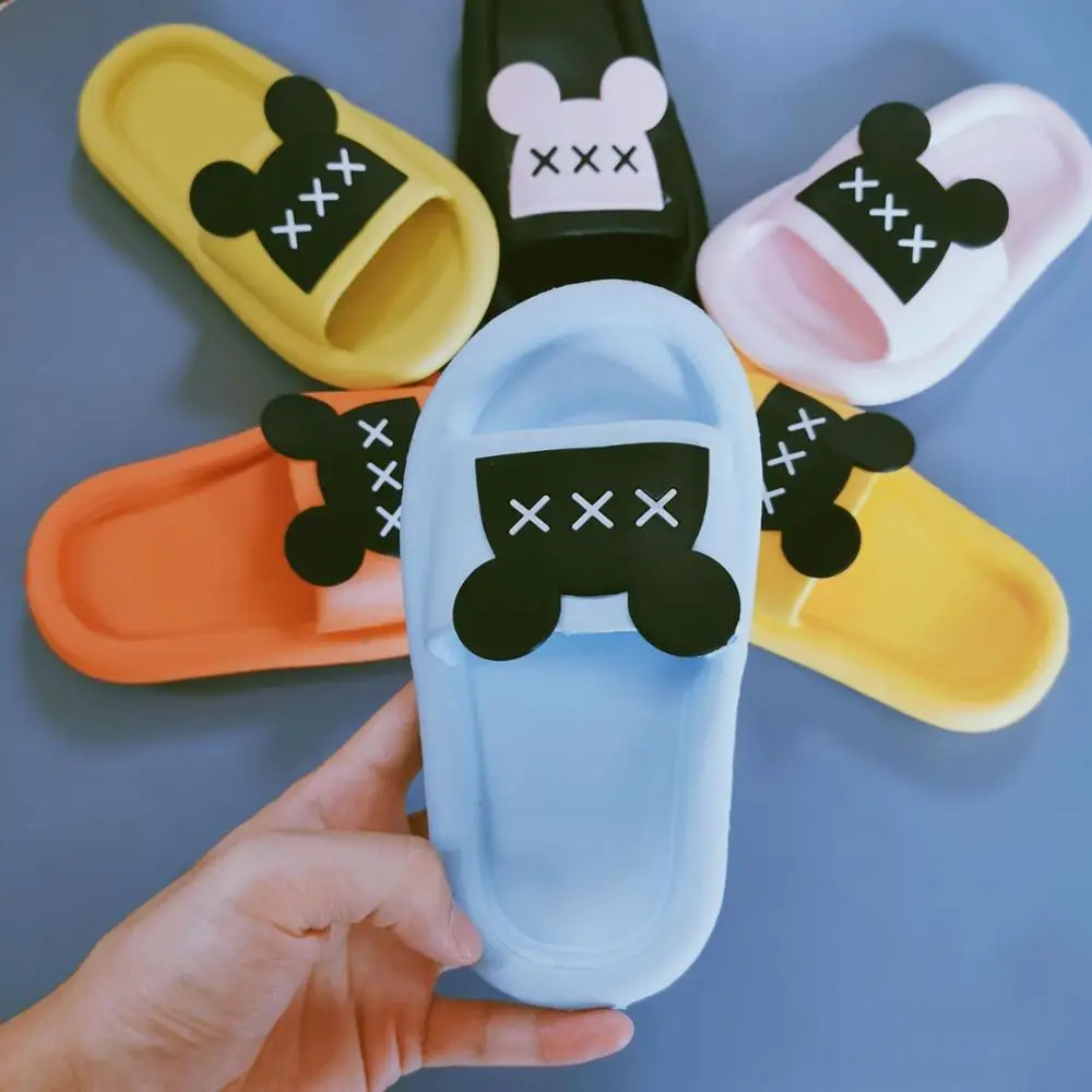Летние детские тапочки унисекс милые домашние из этиленвинилацетата с рисунком