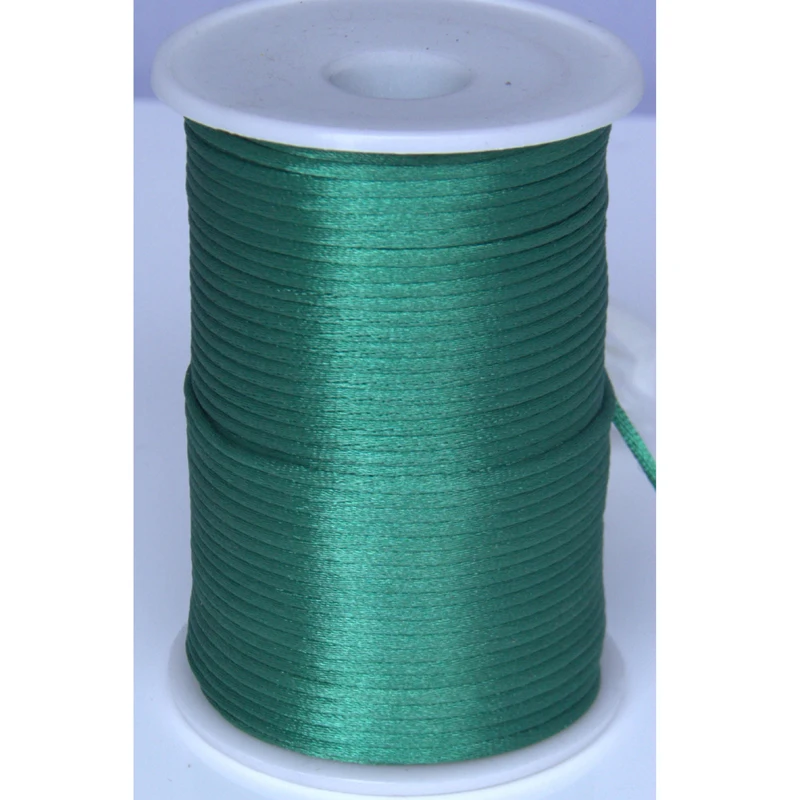 10 ярдов зеленый 2 мм погремушка атласный шнур макраме бисероплетение нейлоновая