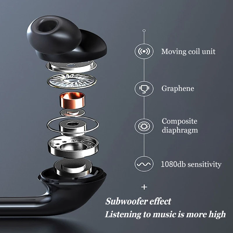 Беспроводная Спортивная Bluetooth-гарнитура со светодиодным дисплеем TF-карта EQ
