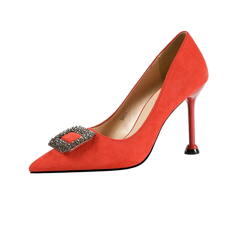 

Small Big Size 33-42 Shallow Rhinestone Wedding Shoes Women Pumps 2021 Spring Elegant Formal High Heels Shoes Office