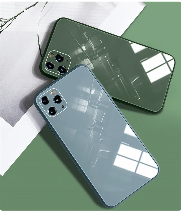 Роскошные жидкий силиконовый чехол для телефона из закаленного стекла IPhone 11 Pro Max