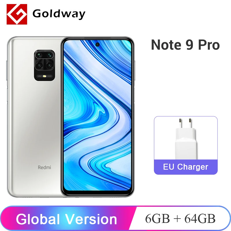 Глобальная версия Xiaomi Redmi Note 9 Pro 6 ГБ ОЗУ 64 / 128 ПЗУ Мобильный телефон Snapdragon 720G 64Мп