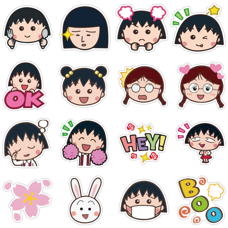 80Pcs/Pack Chibi Maruko-chan Anime Stickers For Children Toys Motorcycles Skateboards Phones DIY Hand Diaries Scrapbooks Desk | Игрушки и
