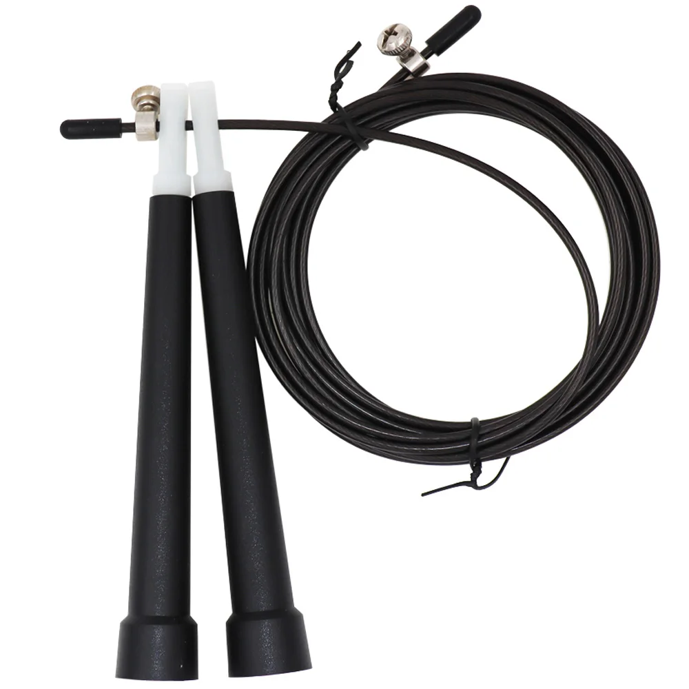 Plastic handle Серебряный 3 м Регулируемый Скакалка Corda Crossfit из нержавеющей стали Спорт Тренажерный зал одна скорость пропуска веревка Обучение Фитнес оборудование - Цвет: Plastic handle