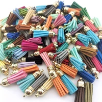 100 pcspack gold hat tassel vintage leather fringe for purl macrame diy jewelry keychain cellphone straps pendant wholesale