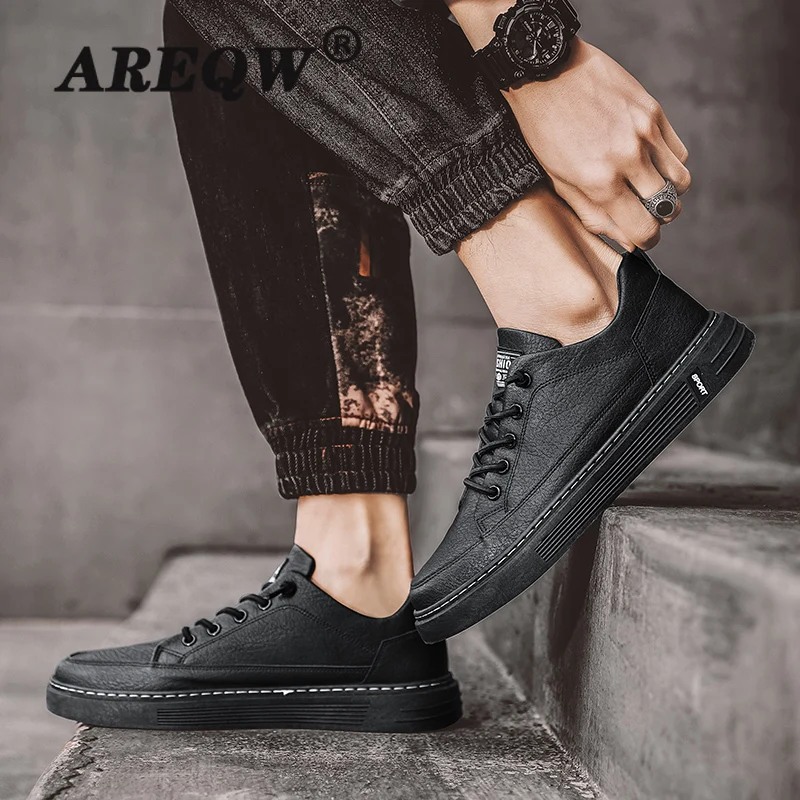 

High Quality Men's Leather Casual Sneakers Comfortable Man Shoes Unisex Outdoor Walking Shoe Male Shoes Zapatos De Hombre