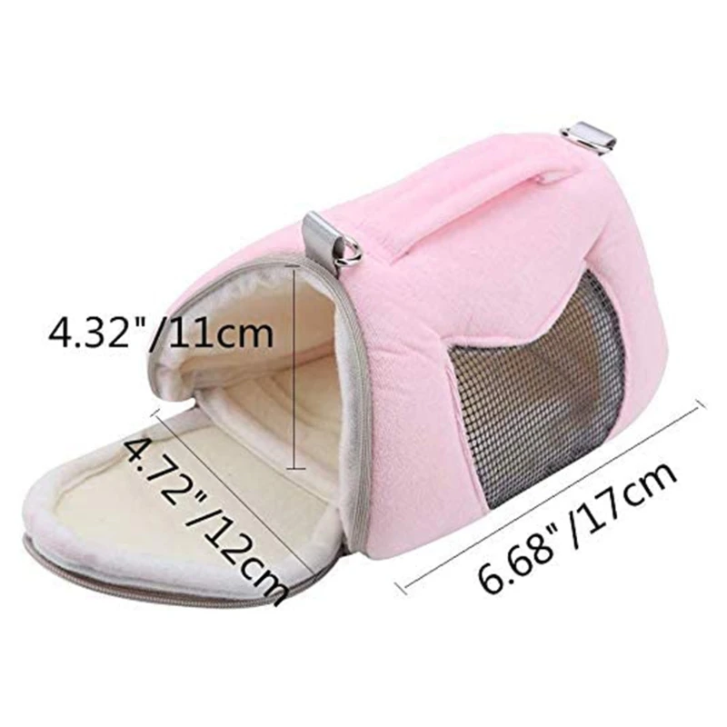 

Hamster Carrier Bag Portable Outdoor Travel Handbag with Adjustable Single Shoulder Strap for Hamster Small Pets QXNC