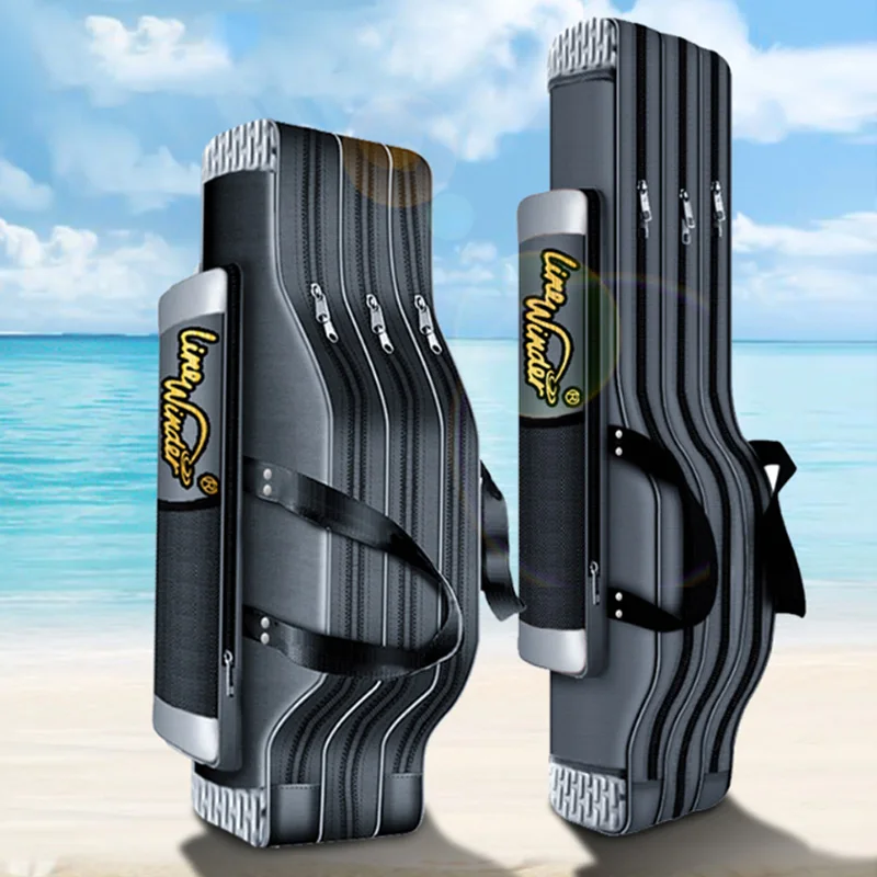 3 Layers Fishing Rod Bag 80/90cm Portable Folding Cover Tackle Tool Carry Case Carrier Backpack For X142G | Спорт и развлечения