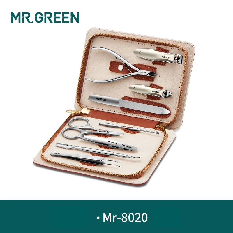 MR.GREEN 9 in1 Manicure Set Stainless Nail Clippers Cuticle Utility Manicure Set Tools Nail Care Grooming Kit Nail Clipper Set