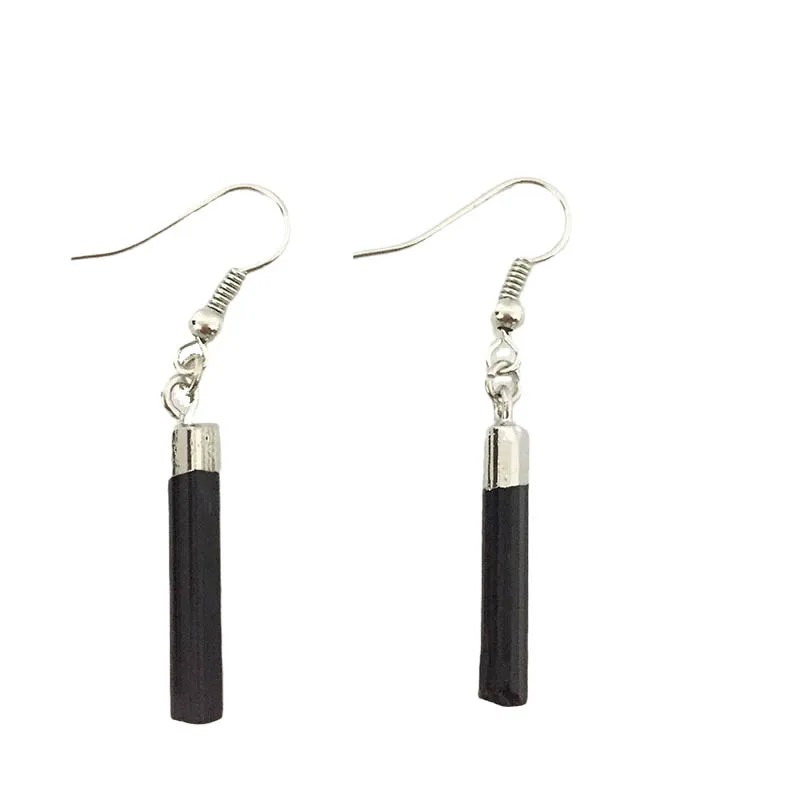 

Women Protective Black Tourmaline Earrings Healing Crystal Silvertone Gift Jewelry Energy Wellness Deflector Luck Powerful