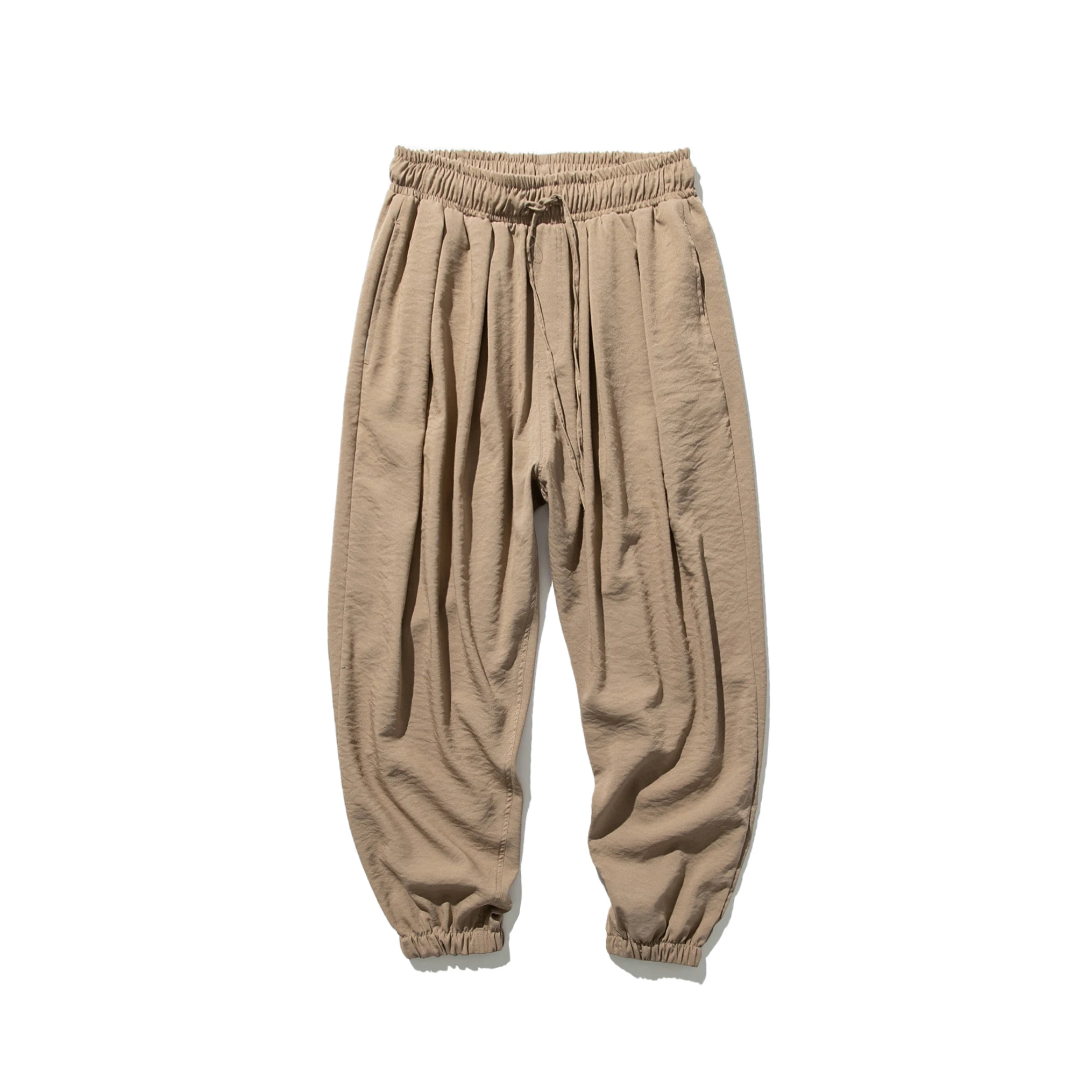 Брюки мужские льняные в стиле хип-хоп повседневные джоггеры до щиколотки брюки с