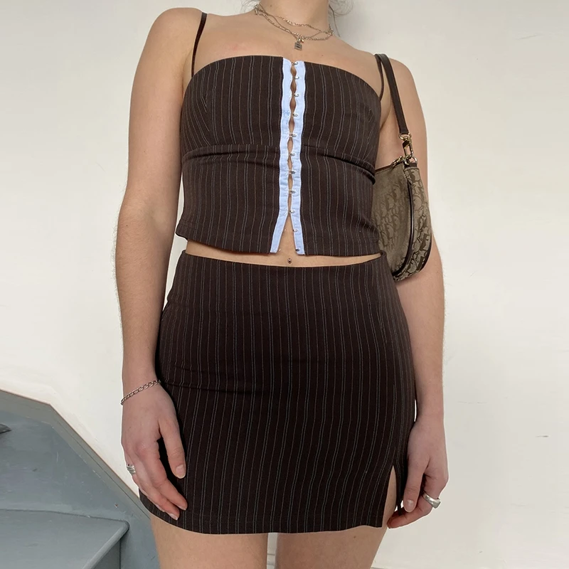 Шикарный женский комплект из двух предметов топ на бретельках с