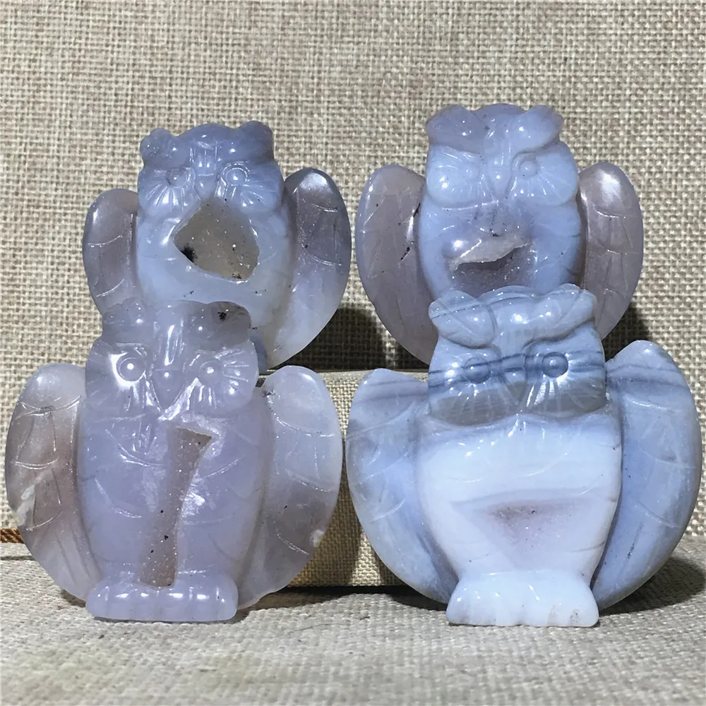 

natural Agate geode quartz crystal specimen Home furnishing decoration stone and crystal Reiki healing Owl