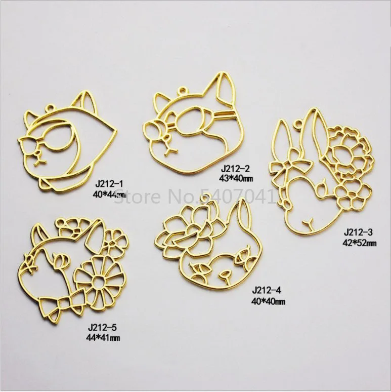 Популярная 5 шт./партия подвеска на металлическом каркасе в виде кота с цветком