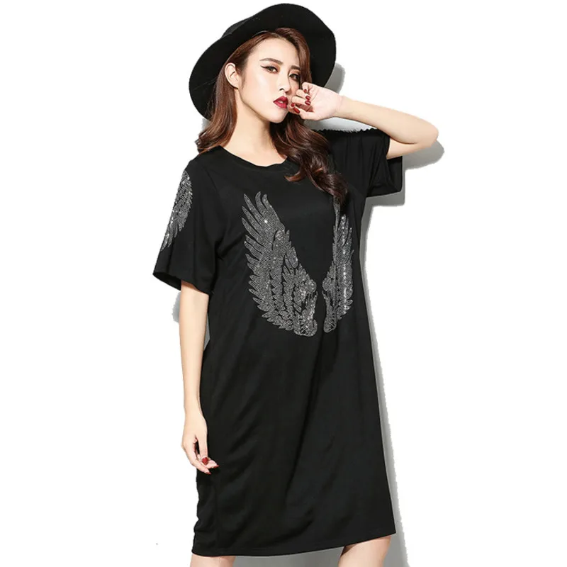 Цин MO в виде белых крылышек черный Стразы платье женские сапоги до колена Длина