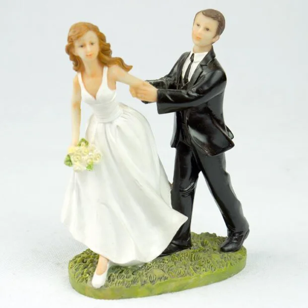 

"Bride ,Where Are You Going" escape bride funny wedding cake topper figurines wedding cake decorations with free shipping