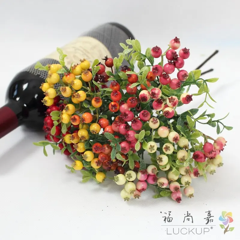 

1 PCS Beautiful Artificial Plastic small Bush Berry Bouquet Home Decoration Gift F550