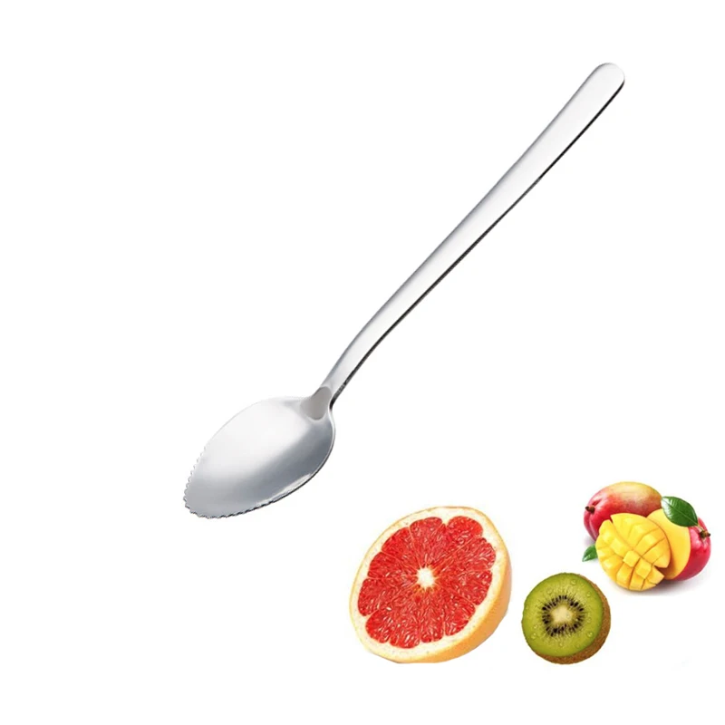 Ложка грейпфрутовая из нержавеющей стали 2 шт./лот ложка с Зазубренным краем Киви