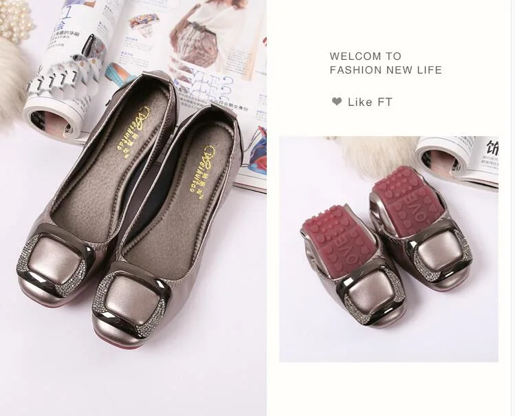

Women Shoes Ballet Flats Woman Casual Boat Shoes Fashion Loafers Ladies Shine Leisure Party Wedding Microfiber Soft Bottom