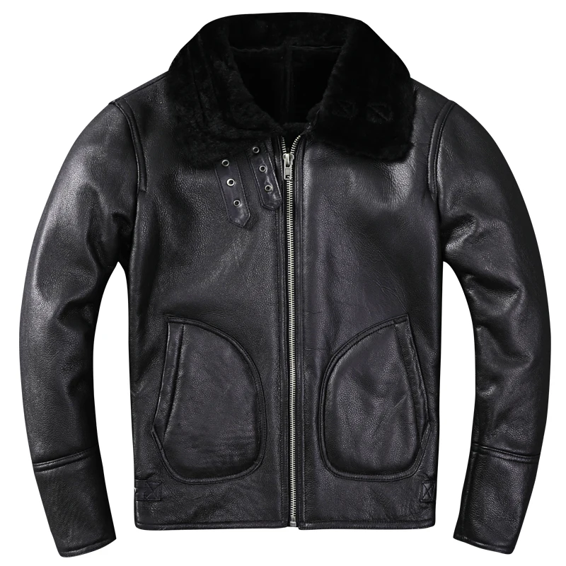 Оригинальное Экологичное пальто из овечьей кожи мужское короткое приталенное