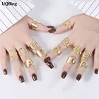 925 пробы серебряные большие полые A-Z регулируемые открытые золотые кольца инициалы имя Алфавит женские ювелирные изделия